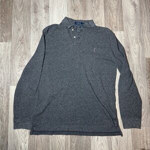 Polo by Ralph Lauren Men's Long Sleeve Charcoal Polo